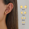 Cross-border simple wholesale stainless steel cutting geometric simple five-pointed star earrings for women light luxury piercing jewelry