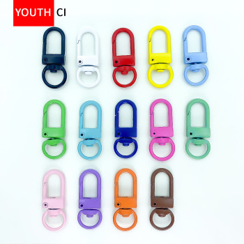 Candy color paint direct sales alloy color key door buckle diy jewelry accessories doll rotating hanging buckle shrimp buckle