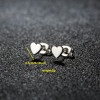 Foreign trade simple ins cold style love earrings for women stainless steel small geometric peach heart-shaped stacked earrings