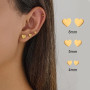 Foreign trade simple ins cold style love earrings for women stainless steel small geometric peach heart-shaped stacked earrings