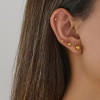 European and American foreign trade fashion stainless steel glossy ball earrings for women, simple geometric round piercing earrings, no need to remove them