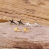 Four-pointed star earrings for women niche design 2025 new irregular star earrings simple stainless steel jewelry