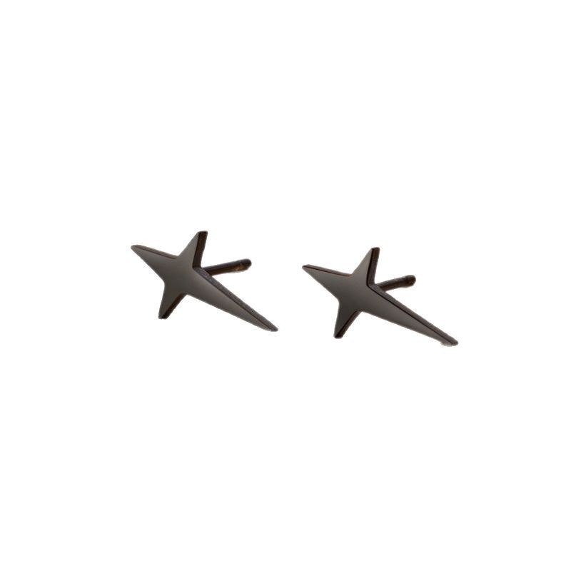 Four-pointed star earrings for women niche design 2025 new irregular star earrings simple stainless steel jewelry