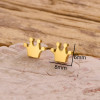 Foreign trade fashion personalized mini earrings 18k gold stainless steel queen crown earrings temperament earrings wholesale