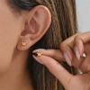 Foreign trade fashion personalized mini earrings 18k gold stainless steel queen crown earrings temperament earrings wholesale