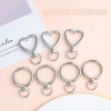 Zinc alloy white K love keychain hardware spring ring open ring connecting buckle jewelry handmade diy accessories wholesale