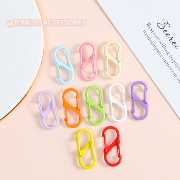 Colorful double opening S-shaped door buckle spring buckle zinc alloy keychain jewelry diy accessories connecting ring pendant wholesale