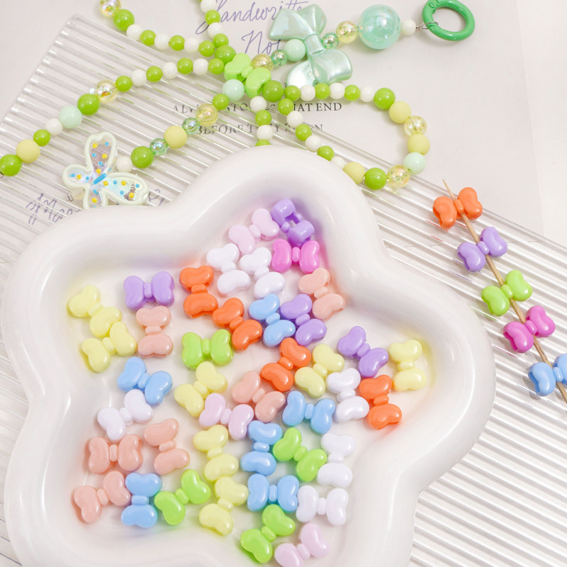 Acrylic bow four-way scattered beads handmade diy bracelet necklace pendant jewelry beading material package accessories