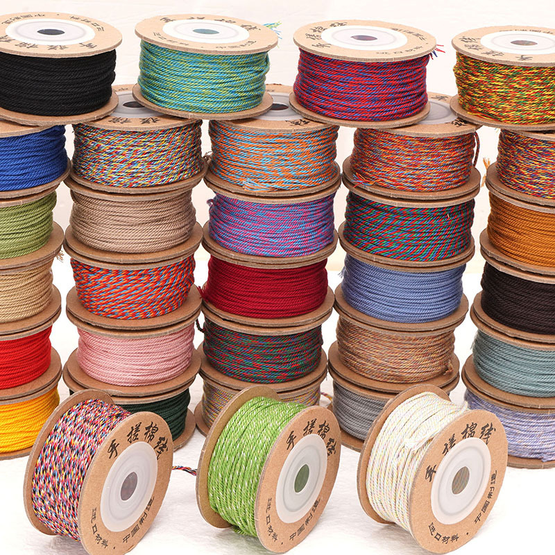 1 roll of hand-rolled cotton thread braided hand string beaded accessories handmade diy hand rope mobile phone chain lanyard decorative material