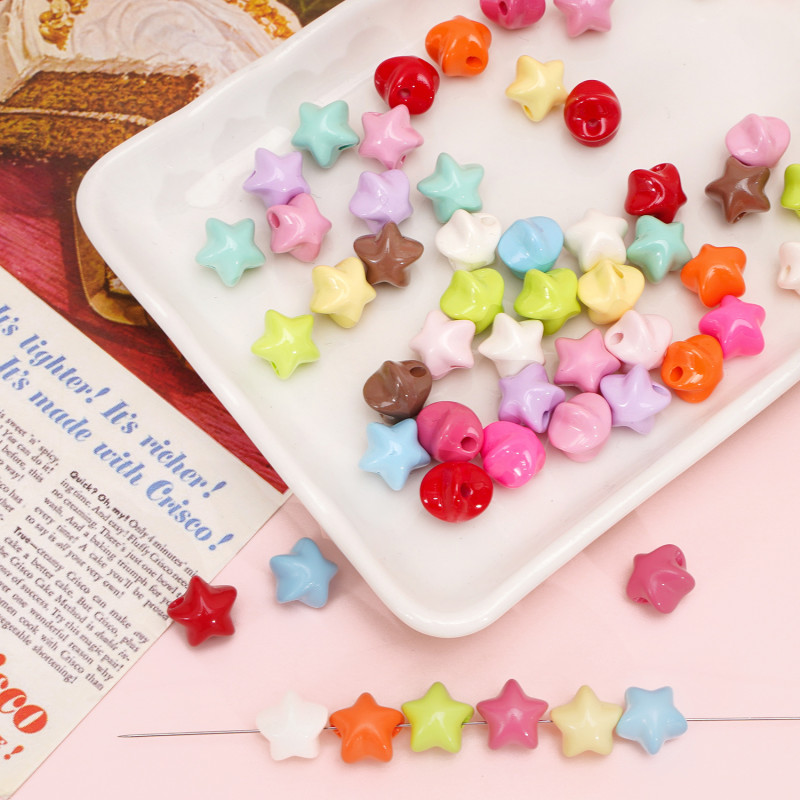 11mm Acrylic Star Bead Pendant Handmade DIY Hair Accessories Necklace Earrings Bracelet Bead Material Accessories