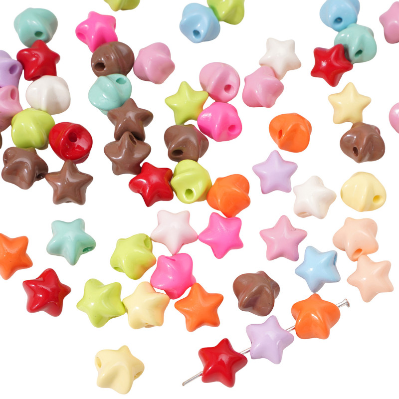 11mm Acrylic Star Bead Pendant Handmade DIY Hair Accessories Necklace Earrings Bracelet Bead Material Accessories