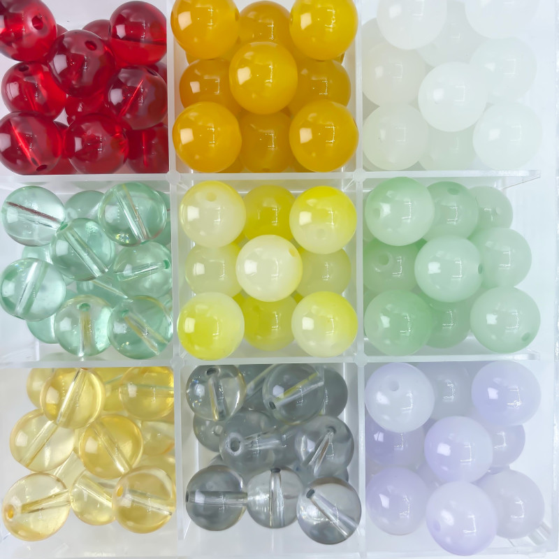 12mm glass beads diy crystal bracelet beads loose beads jewelry with beads glass beads cross-border hot selling loose beads