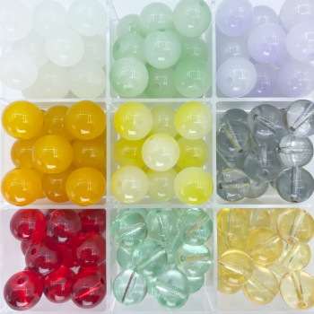 12mm glass beads diy crystal bracelet beads loose beads jewelry with beads glass beads cross-border hot selling loose beads