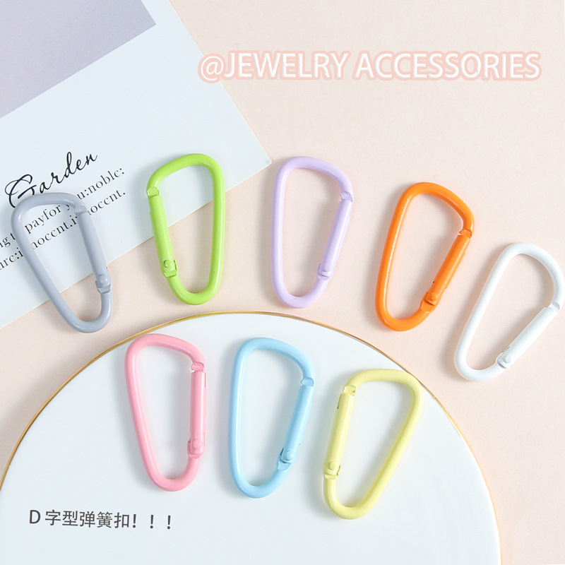 Colorful paint D-shaped carabiner gourd buckle jewelry diy keychain accessories bag doll hanging material wholesale