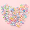 ABS pearl pearlescent two-color camellia diy handmade beading material loose beads making bracelet necklace jewelry accessories
