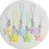 Transparent cherry blossom keychain flower diy accessories pendant small fresh and cute bag mobile phone chain small pendant wholesale