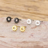Cross-border punk style stainless steel cutting earrings fashion jewelry gear shape three colors optional factory ready stock wholesale