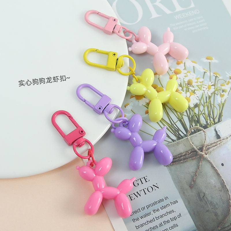 Dopamine cute candy color solid dog lobster buckle creative diy accessories bag keychain pendant wholesale