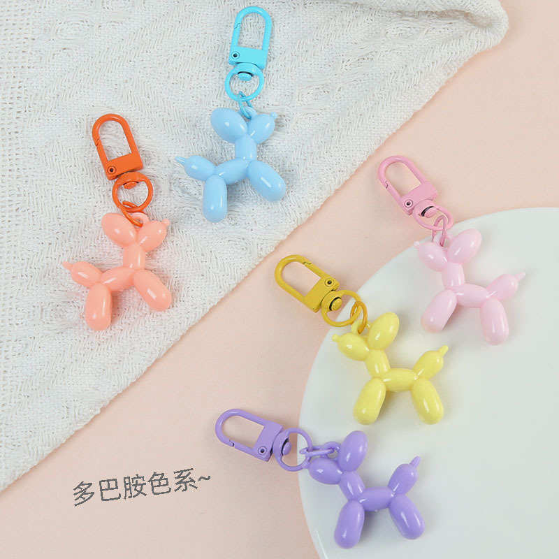 Dopamine cute candy color solid dog lobster buckle creative diy accessories bag keychain pendant wholesale