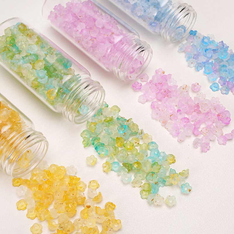 Cute acrylic gold flower beads DIY handmade beads bracelet necklace material accessories ear jewelry loose beads