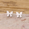 New style girls light luxury stainless steel cut small fresh personalized butterfly earrings versatile earrings cross-border spot wholesale
