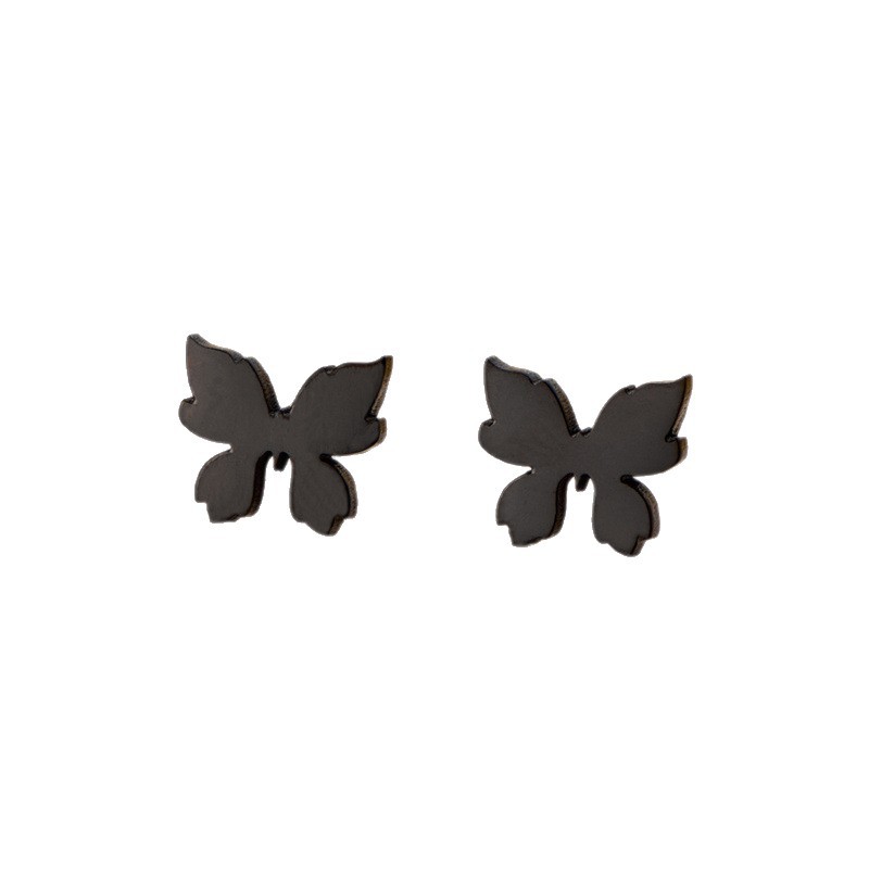 New style girls light luxury stainless steel cut small fresh personalized butterfly earrings versatile earrings cross-border spot wholesale