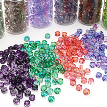 Domestic glass high-quality rice beads high color retention two-color cross-cut round beads handmade diy beaded bracelet material accessories
