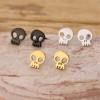 Cross-border sweet cool style skull mini earrings for women gothic personality versatile design Halloween earrings wholesale