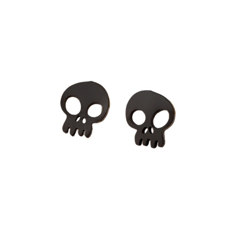 Cross-border sweet cool style skull mini earrings for women gothic personality versatile design Halloween earrings wholesale