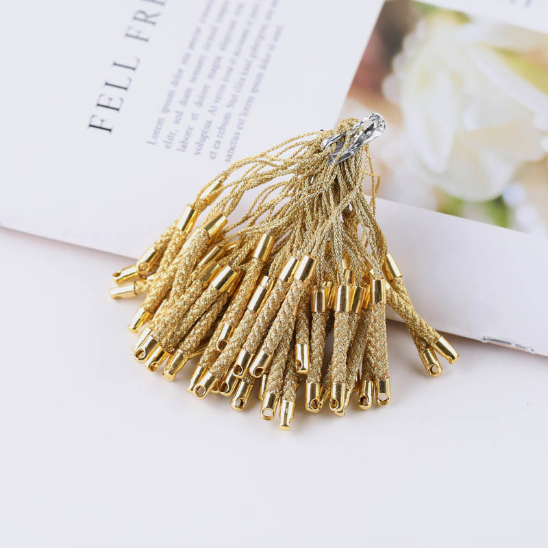 Gold and silver mobile phone rope with lobster clasp doll toy sling pendant hand-woven keychain pendant rope