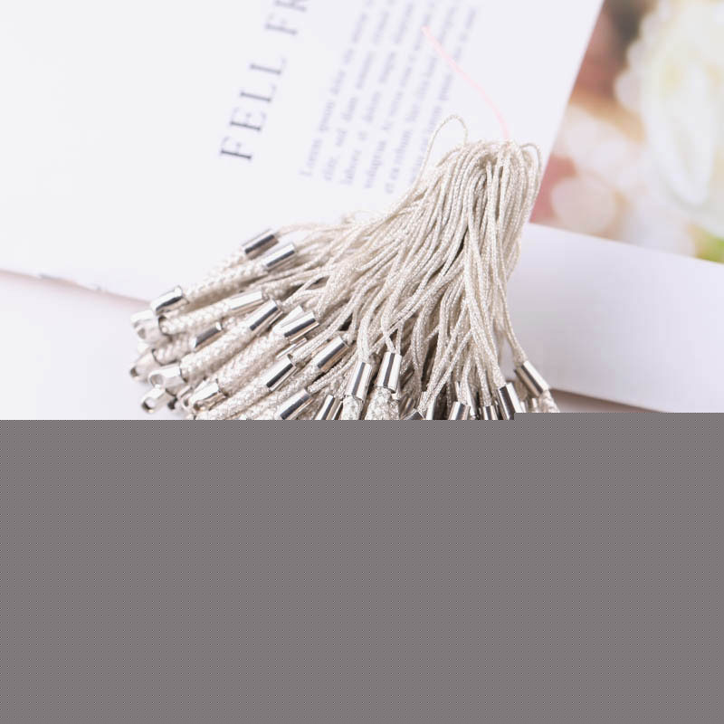 Gold and silver mobile phone rope with lobster clasp doll toy sling pendant hand-woven keychain pendant rope