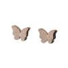 French niche design stainless steel double-layer frosted butterfly earrings for women, simple insect piercing earrings for women