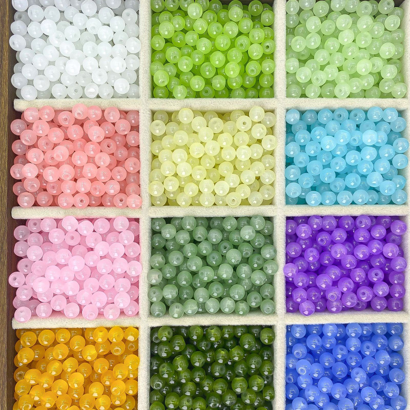 4mm 6mm glass beads loose batch handmade diy jewelry separated beads bracelet with beads beads loose beads glass beads beads