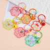New candy-colored double-sided acrylic word plate bell card ring keychain handmade DIY jewelry accessories wholesale
