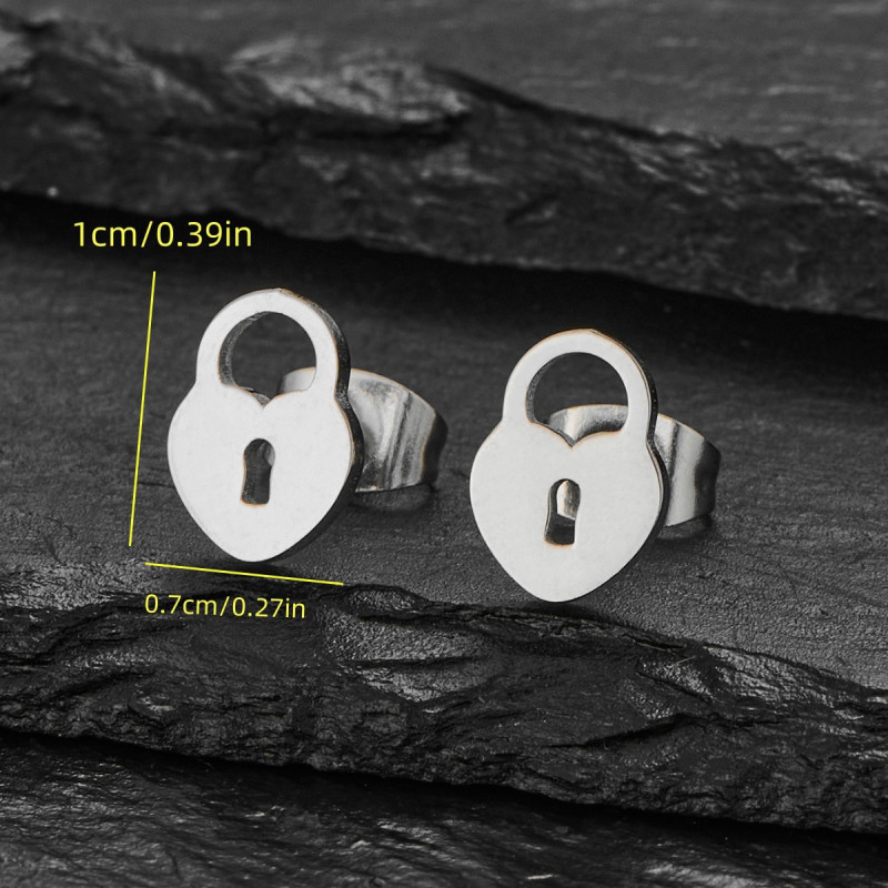 European and American niche lock pattern earrings hollow stainless steel cut feminine earrings earrings cross-border spot wholesale
