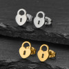 European and American niche lock pattern earrings hollow stainless steel cut feminine earrings earrings cross-border spot wholesale
