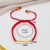 Manufacturer wholesale stainless steel cut geometric cross pendant bracelet with adjustable red and black rope bracelet