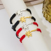 Cross-border stainless steel cutting 18k real gold electroplating jewelry coconut tree leaf pendant couple bracelets wholesale in stock