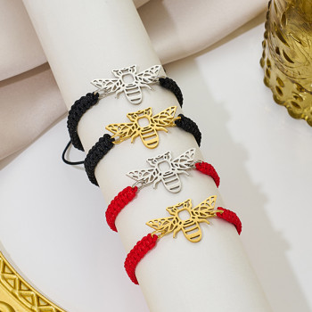 Cross-border new product bracelet jewelry ins simple feminine temperament niche design stainless steel cut bee pendant
