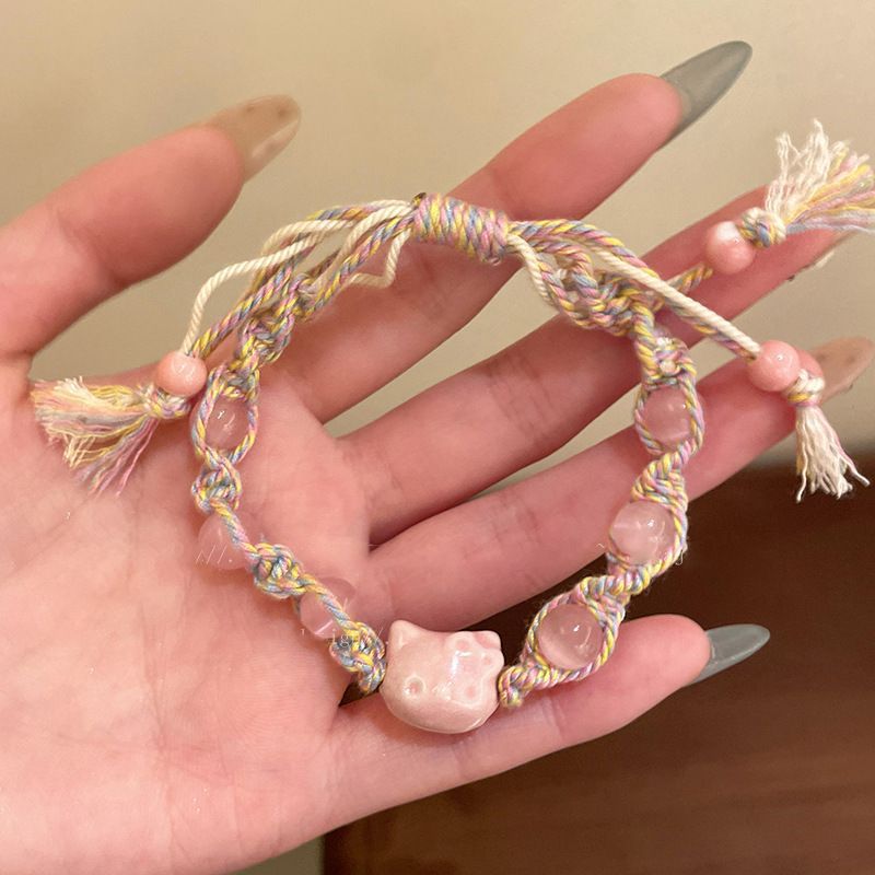 Flower rice bead braided bracelet, sweet and fresh bracelet, commuter bracelet, high-end ins style cross-border gift bracelet