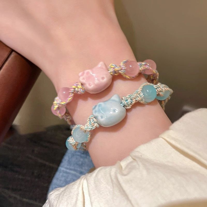 Flower rice bead braided bracelet, sweet and fresh bracelet, commuter bracelet, high-end ins style cross-border gift bracelet