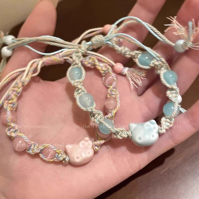 Flower rice bead braided bracelet, sweet and fresh bracelet, commuter bracelet, high-end ins style cross-border gift bracelet