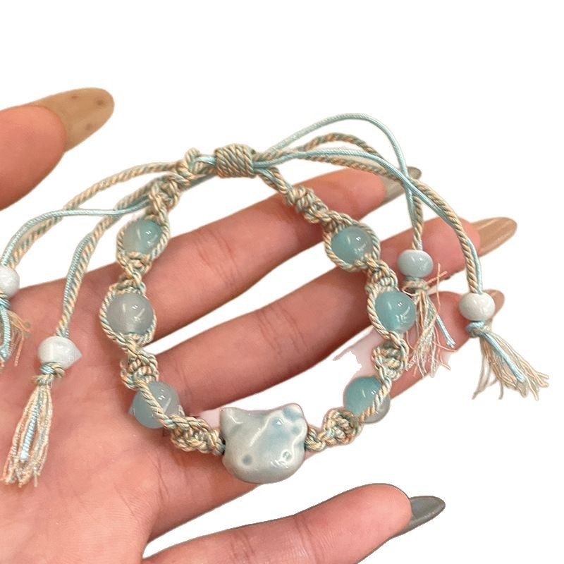 Flower rice bead braided bracelet, sweet and fresh bracelet, commuter bracelet, high-end ins style cross-border gift bracelet