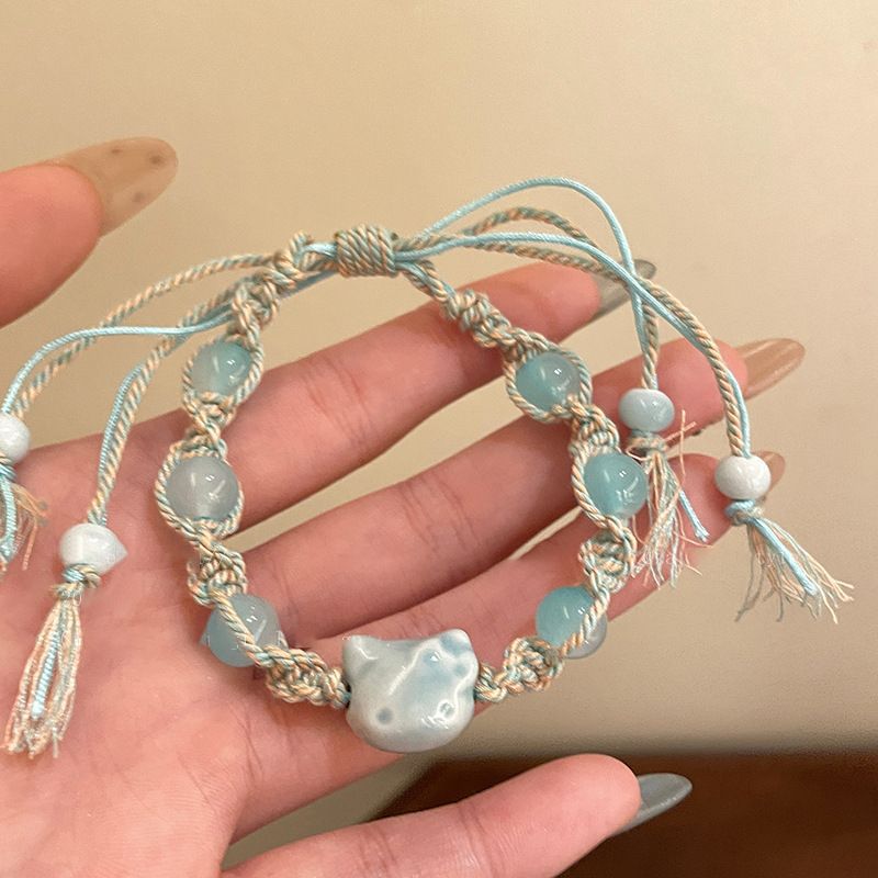 Flower rice bead braided bracelet, sweet and fresh bracelet, commuter bracelet, high-end ins style cross-border gift bracelet