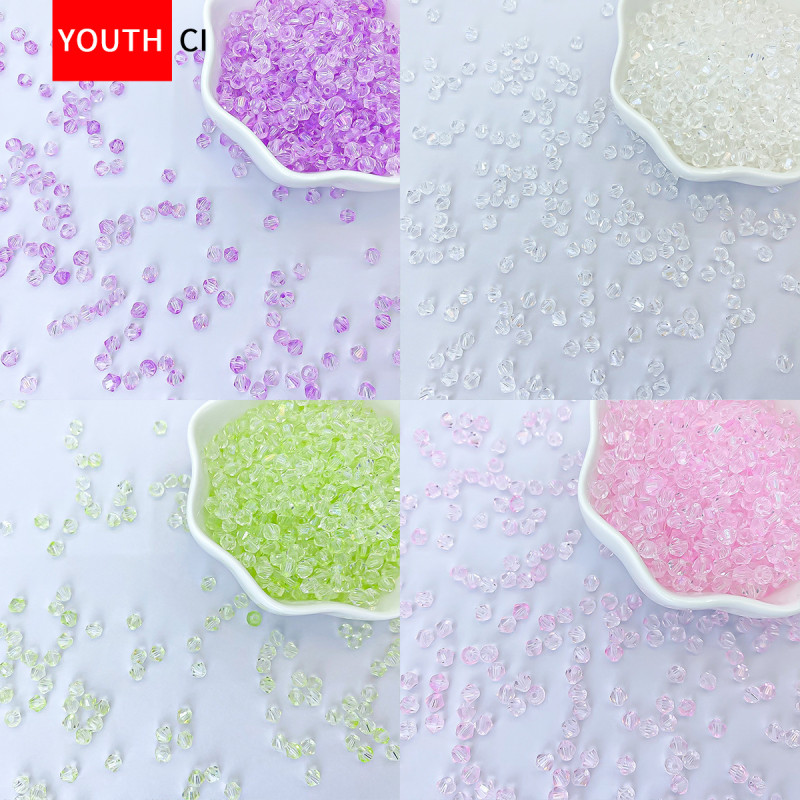 4mm glass rice beads rhombus crystal spacer beads diy handmade clothing accessories bracelet necklace loose beads accessories beads