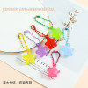 Cute and fresh lucky star transparent five-pointed star bead chain keychain diy mobile phone chain bag pendant jewelry wholesale