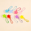 Cute and fresh lucky star transparent five-pointed star bead chain keychain diy mobile phone chain bag pendant jewelry wholesale