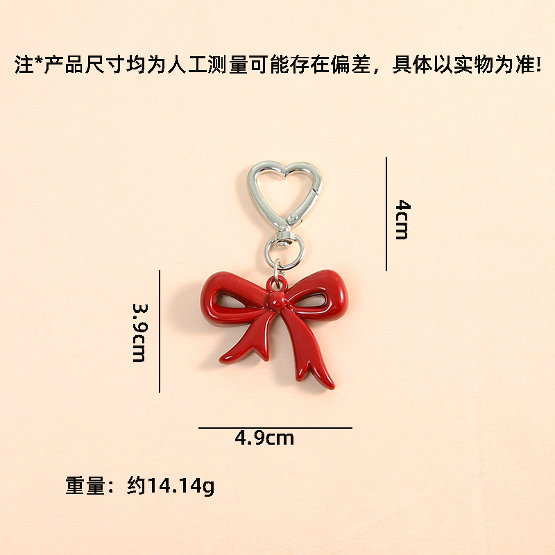 Exquisite and cute red bow love keychain pendant bag decoration pendant accessories wholesale jewelry