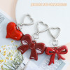 Exquisite and cute red bow love keychain pendant bag decoration pendant accessories wholesale jewelry