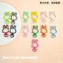 Colorful cute fresh cute little rabbit spring buckle keychain diy handmade jewelry accessories pendant